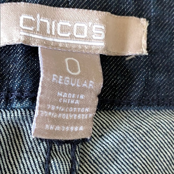 Chico’s Dark Denim Trouser Style Jeans 0 Regular - Picture 6 of 6